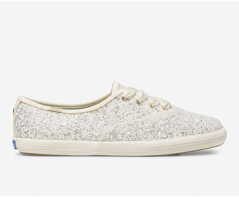 Women's Keds x kate spade new york Champion Glitter Wedding Shoes Cream 8062714PK - South Africa